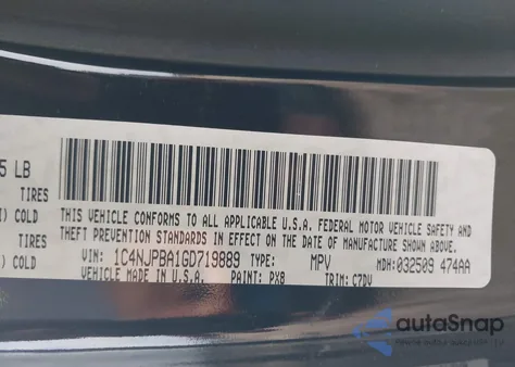 2016 Jeep Patriot Sport from USA, damaged, VIN 1C4NJPBA1GD719889